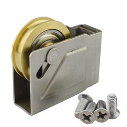 one pieces 76-type sliding door plastic steel window pulley Aluminium alloy roller muted brass wheel hardware