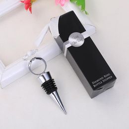 Wedding Favors Gifts Crystal Diamond Ring Wine Bottle Stopper For Birthday Bridal Baby Shower Wedding Party LX2162