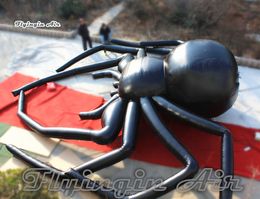 Customised Halloween Scary Inflatable Black Spider 9m Large Hanging Air Blown Tarantula Replica Balloon For Outdoor Building Wall And Concert Stage Decoration