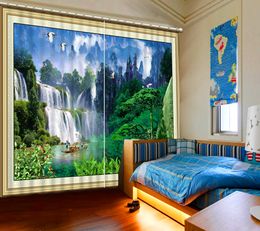 New window curtain living room kitchen Waterfall crane scenery bedroom curtains Beautiful Photo Customise Size 3D curtain