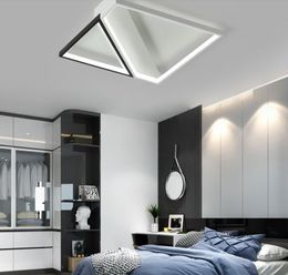 NEW Aluminium Modern Black/White LED Ceiling Lights Lamp for Living Room Bedroom Luminaire Plafonnier Bedroom Ceiling Lamps Lampara De MYY