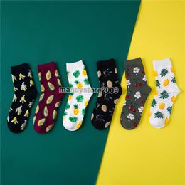 Spring/Summer Tropical Fruit Personalised Trendy Socks Avocado Pineapple Cotton Tube Stockings For Ladies And Girl Socks