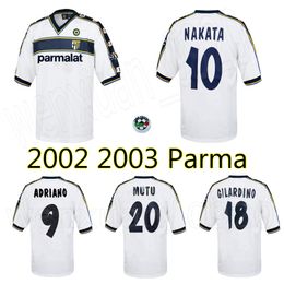 2002 2003 Parma away retro soccer jersey 02 03 NAKATA Adriano Gilardino Mutu vintage classic old football shirt