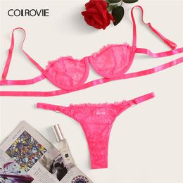 Sheer soft nylon baby pink bralette top knickers set Adult feminine Lingerie UK