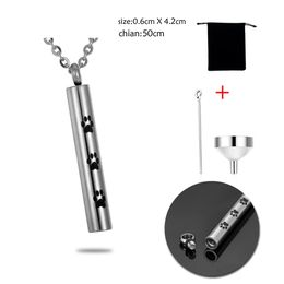 Pet Puppy Dog Paw Cylinder Pendant Cremation Urn Necklace Keepsake Ashes Pendant Stainless Steel Memorial Jewellery