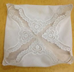 HomeTextiles Ladies Handkerchief White soft 100%cotton Wedding Handkerchief 12PCS/lot 12x12"Elegant Embroidered crochet lace edges For