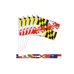 Maryland Hand Waving Held Flag for Outdoor Indoor Usage ,100D Polyester Fabric, Make Your Own Flags