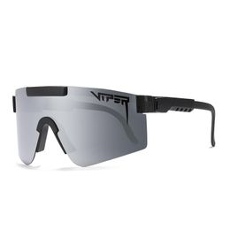 Original Oversized Windproof Polarized Sunglasses for men/women tr90 frame Silver mirrored lens uv400 PV01-c8