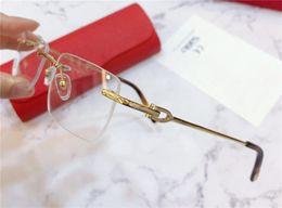 Eyeglass Frame Gold-Plated Ultra-Light Optical Glasses 0045 Square Frameless Men Simple Business Style Clear Eyewear
