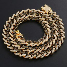 Men Hip Hop Necklace Gold Silver Colours Colourful CZ Cuban Chains Necklaces Hip Hop Jewellery Gift for Friend