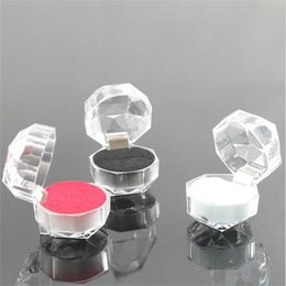 3 Colours Jewellery Package Boxes Ring Holder Earring Display Box Plastic Transparent Wedding Packaging Storage Box Organiser
