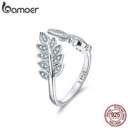 Wholesale- Fashion Jewellery Leaf Open Finger Rings for Women 925 Sterling Silver Statement Enagement Jewellery Accessories Gift