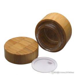 now 1 50g Glass Jar with bamboo outer Empty Cream Jars Cosmetic Packaging Containers Pot With Lid For Hand cream Container 2019012506