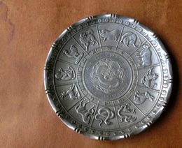 China folk Tibet silver wash dishes Chinese Zodiac plates