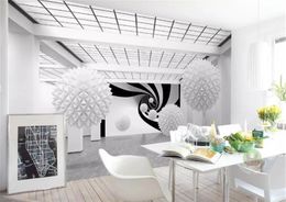 3D Wallpaper 3d Three-Dimensional Spherical Space Vortex Modern Sense Living Room Bedroom Background Wall Decoration Wallpaper