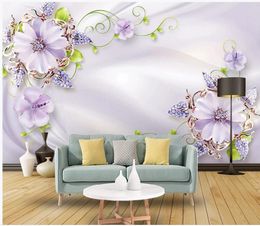 wallpaper for walls 3 d for living room Modern minimalist beautiful purple wallpapers sofa TV background wall
