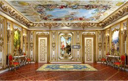 Özel Fotoğraf Duvar Kağıdı Ev Dekor Büyük Avrupa Tarzı Klasik Desen Lüks 3D Oturma Odası Tavan İsa Ve Bakire Duvar Resimleri