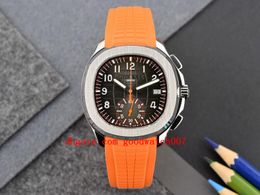 New Men's Watch Mens Automatic Cal.324 SC Date Orange rubber Men Eta 5711 Platinum Watches PPF 40mm Factory Transparent Wristwatches
