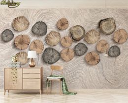 beibehang Custom Photo Wallpaper Mural 3d Wood Rings Woodgrain Vintage New Chinese TV Background Wall wall papers home decor
