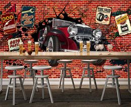 European Graffiti car Mural Wallpaper for Children's Room Living Room Home Decor Custom 3D Stereoscope Wallpaper For Wall Murals