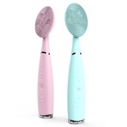 Portable New Facial Cleansing Brushes Face silicone Brush Face Cleaner Device Spa Skin Care Massage Beauty Machine charging pink blue