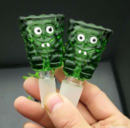 Green cartoon Baby Bubble Wholesale Bongs Oil Burner Pipes Water Pipes Glass Pipe Oil Rigs Smoking Fre