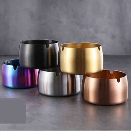 304 stainless steel Metal ashtray Smoking Accessories windproof simple titanium plating cone car cigarette Holder Case Tool 5 Colours 3 sizes