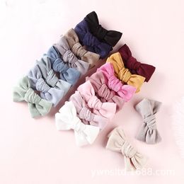 A770 Europe Baby Girls Barrettes Corduroy Bowknot Bobby Pin Hair Clip Kids Candy Color Hairpins Barrette Children Hair Accessory 17 Colors