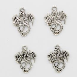100pcs/Lot Pterosaurs dragon Tibet Silver charms pendants Jewellery DIY For Necklace Bracelet Earrings Retro Style 21*16mm