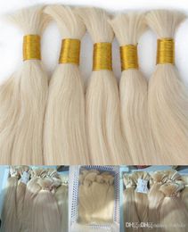 new arrival top quality human hair brazilian bulk hair for braiding 3 bundles lot 100 human straight wave Colour 613