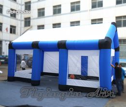 Advertising Inflatable Trade Show Tent 8m Lenght Blow Up Marquee House Blue Air Blown Structure For Outdoor Party And Event