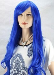 WIG free shipping New Vogue Sexy Women's Long Blue Blonde Cosplay Party Curly Wigs Fashion Girls Wig