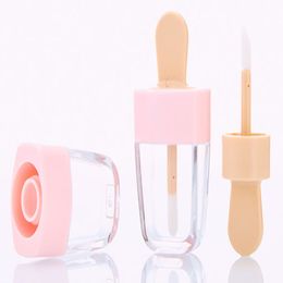 Pink DIY 3.9ml 3.9g Lip Glaze Empty Bottle Cute Ice Cream Lip Glaze Empty Tube bottle Lipstick Empty Bottle