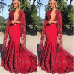 Elegant Evening Formal Dresses 2019 Long Sleeve Res Lace Mermaid Special Occasion African dresses zuhair murad Evening Gowns Abendkleider