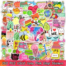 150 PCS VSCO Waterproof Cute Pink Vinyl Stickers Bomb Water Bottle Laptop Phone Case Skateboard Motorcycle Guitar Graffiti Teens Girls Decal