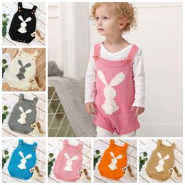 Easter Baby Clothes Rabbit Knitted Infant Boy Rompers Suspender Newborn Girl Jumpsuits Boutique Baby Clothing 8 Designs DW5006