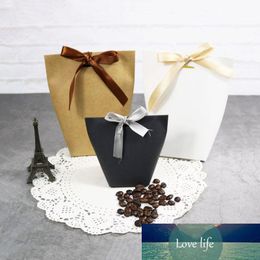 Upscale European Candy Bag Kraft Paper Wedding Favors Gift Boxes Packaging Birthday Party Favors Bags With Ribbons