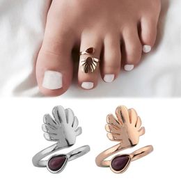 Purple Dripping Gemstone Adjustable Toe Ring Open Foot Finger Ring Jewellery Accessories Gift