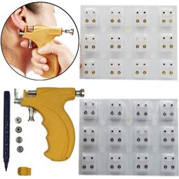 Professional Universal Ear Piercing Gun Ear Piercing Instrumen Silver Gold Birthstone Gem Lip Stud Earring Jewelry