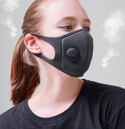 Breathing Valve Mask Adult Foam Sponge Face Masks PM2.5 Pollution Face Mouth Mask with Breath Wide Straps Washable Masks Cover GGA3518-4