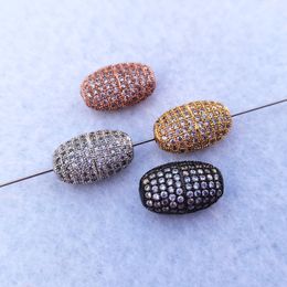 Cubic Zirconia Stone Micro pave oval shape Beads connector for Making DIY Bracelet Necklace Jewellery Finding CT516