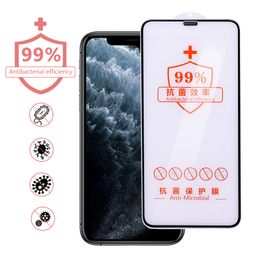 Screen Protector For iPhone 11 Pro Max X XR XS Tempered Glass For iPhone 8 7 6 Screen Protectors Film Anti bacterial Antisepsis Arc-Cut Edge