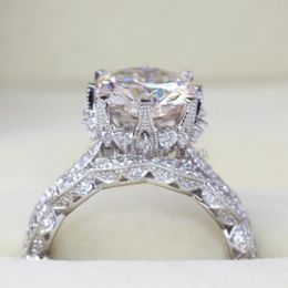 Vecalon Vintage Jewellery Women ring set 3ct 5A zircon Cz Rose Gold Filled 925 silver Anniversary wedding ring for women men