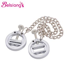 Belsiang Bdsm Nipple Clamps Chain Clips For Women Torture Nipple Clamps Bondage Adjustable Breast Stimulate Sex Toys For Couples Y190716