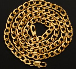 Hiphop Men Bracelet Necklace plating 18K Gold 5MM NK1:1 Bracelet Necklace 16"/18"/20"/22"/24" /26"//28" /30" Bracelet 21cm