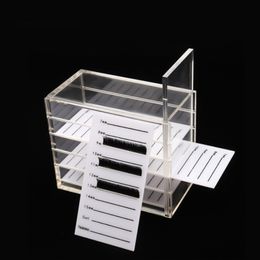 5 Layers Acrylic Eyelash Storage Box Makeup Display Container Eyelashes Glue Pallet Holder Case Grafting Eyelash Transparent Box