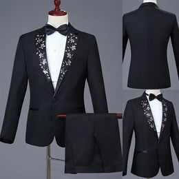 New One Button Black Wedding Tuxedos Handsome Notched Lapel 2 Pieces Men Suits Best Groom Wear Blazer