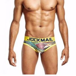 Jockmail Brand Printed Mens Underwear Briefs Sexy Men Bikini Panties Calzoncillos Hombre Slips Cuecas Calcinha Gay Underwear Loose
