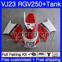 Body+Tank For SUZUKI factory white VJ21 RGV250 88 94 95 96 97 98 309HM.10 RGV-250 VJ23 VJ 22 RGV 250 1988 1994 1995 1996 1997 1998 Fairing
