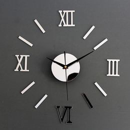 New Clock Watch Wall Clocks Horloge 3d Diy Acrylic Mirror Stickers Home Decoration Living Room Needle